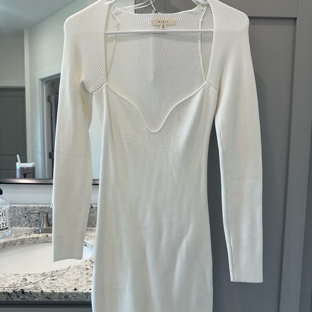 Knee length sweater dress